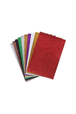 Monarty Dökülmeyen Simli Fon Kartonu 25x35 Cm 10'lu Karışık Renk