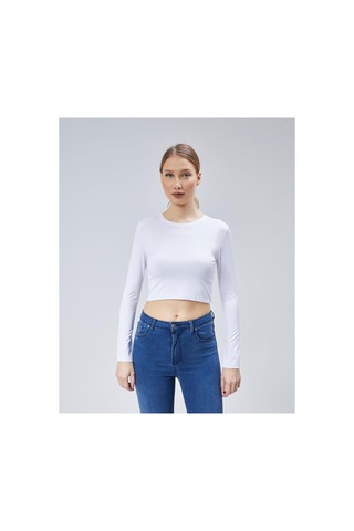 Virago 2'li Soft Touch Yuvarlak Yaka Crop Uzun Kol Bluz/body Beyaz - 687153485 Beyaz - 687153485 Beyaz