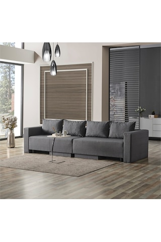 Kagu Corner Poly-l Köşe Takimi-kanepe-yatak-dinlenme Koyu Gri