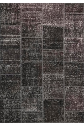 Patchwork El Dokuma Antik Anadolu Halısı Black Hole Siyah