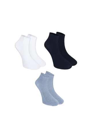 Kral Socks Kabartma Desenli Bambu Dikişsiz Parfümlü Erkek Kısa Çorap 3'lü Çok Renkli