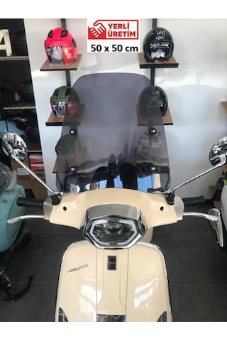 ABV Üniversal Füme Siperlik 49 x 49 CM + Bağlantı Ekipmanı (Motosiklet Camı)