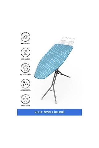 Magic Lady Ütü Masası Kılıfı Örtüsü Bezi İnce Süngerli Ayarlanabilir 133 X 50 Cm Düz Gri