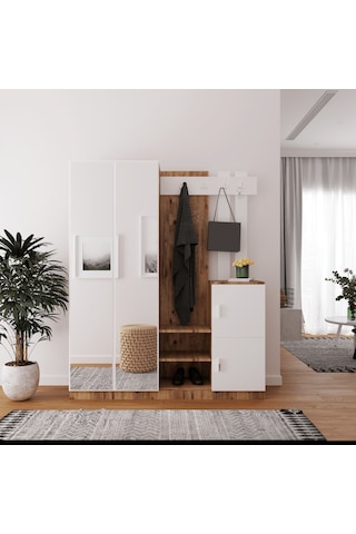 Robinhome Robin Home Benjamin Vestiyer Portmanto Ayakkabılık Çam-Beyaz