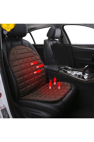 12 V Isıtmalı Araba Koltuğu Minderi Kapak Koltuk Isıtıcı Kış Araba Minderi Araba Sürücüsü Isıtmalı Koltuk Minderi Kahverengi