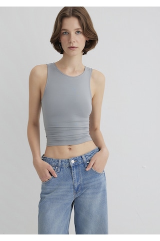 Mavi - Halter Yaka Gri Poliamid Atlet 1613499-70098 Gri