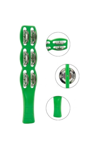 Temel Plastik Çubuk Tef 6 Zilli Yeşil 26 Cm