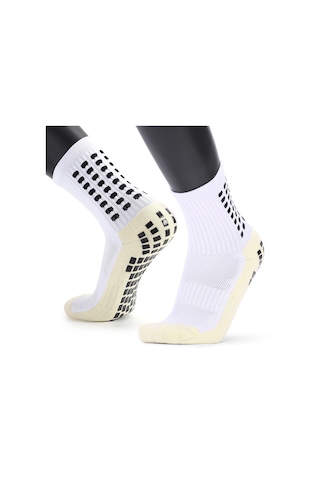 Ranyeek Futbol, Basketbol Ve Koşu İçin Nefes Alabilen Kaymayan Spor Çorap - Tek Çift, Erkek Boy: 39-44, Beyaz Beyaz