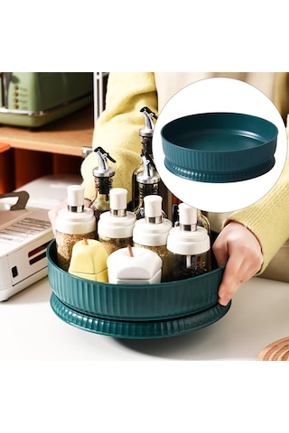 Homyl Baharat Depolama Rafı Dönen Organizatör Tezgah Yeşil Yeşil