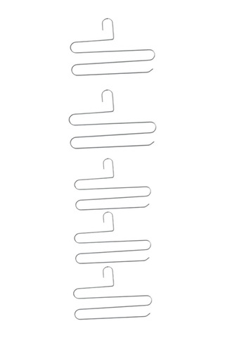 Edora Home 5'li Dolap İçi 3 Katlı Gümüş Pantolon Askılık - Metal Paslanmaz Gümüş