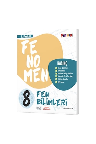Fenomen Okul 8. Sınıf Fen Bilimleri 3. Fasikül Basınç 2023