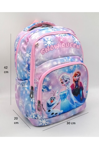 Frozen Desen Termal Beslenmelikli Ve Kalemlikli Suya Dayanıklı Kumaş Sırt İlkokul Çantası / 3900 Çok Renkli