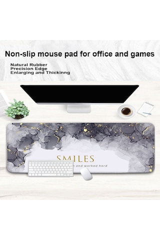 Mermer Dokulu Mouse Pad Klavye Matı Mor 300x600x2mm Mor