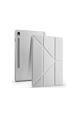 Goocamp Galaxy Tab S9 Fe Kılıf Uyumlu Tri Folding Kalem Bölmeli Standlı Kılıf-açık Tablet Kılıfı