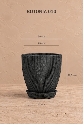 Bostann Dekoratif Saksı - Botonıa 010 - 13l - Antrasit 13 Lt