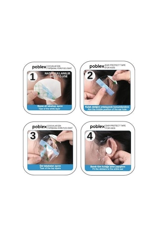 Poblex Su Geçirmez Yapışkan Kulak Bandı + Kulak Tıkacı