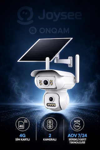 2 Kameralı 6mp 4g Sim Kartlı Solar Panelli Sürekli Kayıt Teknolojili Güvenlik Kamerası