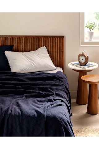 Madame Coco Froncois Tek Kişilik Yatak Örtüsü 8684427000915 Lacivert