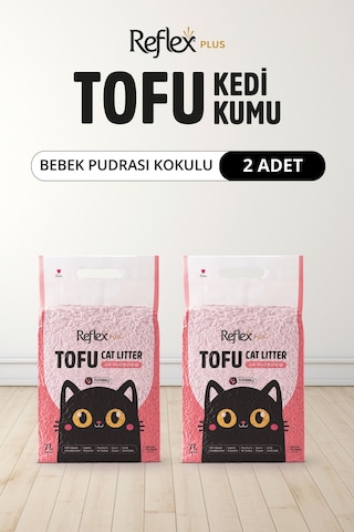 Reflex Plus Bebek Pudrası Kokulu Tofu Kedi Kumu 7l X 2 Adet