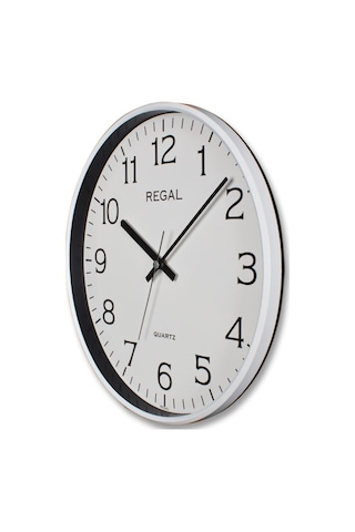 Regal 0250 WW  İnce Çerçeve Slim Duvar Saati Beyaz