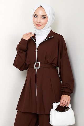 Dilsa Kemerli Oysho İkili Takım 1607 - Kahve Kahverengi