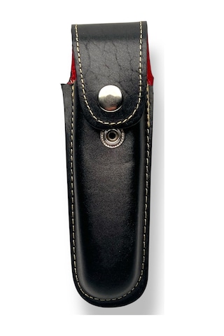 No:6 Siyah Deri Çakı Kılıfı Bıçak Kılıfı Kapalı Hali 12cm - 15.5cm Arası Çakılar İçindir Siyah