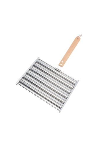 Skycity Çelik Paslanmaz Sosis Döndürücü Rafı, 6 Çubuklu Orta Boy, Ahşap Kollü, 4 İğne İçeren, Partiler Ve Kamp İçin Taşınabilir Izgara Aleti Diğer