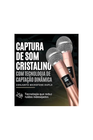 Profesyonel Çiftli Kablosuz Mikrofon Seti Karaoke Şarj Edilebilir 50 Metre Mesafe Rose Najmaddin