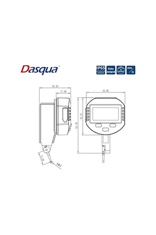 Dasqua 0-0.8mm Dijital Salgı Komparatörü Ip65 Yağa, Suya Dirençli 0.013mm 5410-8205