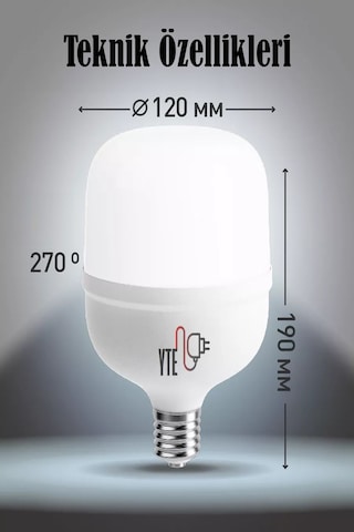 50 W Torch Led Ampul Beyaz 6500k Yüksek Aydınlatma/kalite 1 Adet