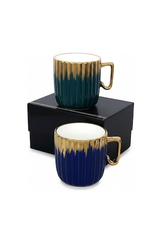 Acar Kupa Porselen Mug Dalgalı Yaldızlı