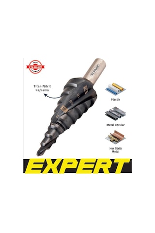 Tomax Expert 4-20 Mm Kademeli Matkap Ucu Altin Kaplamalı Hss Basamaklı Sac Delme Ucu