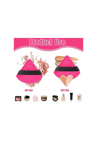 12 Adet Üçgen Pudra Puf, Yüz İçin Yumuşak Makyaj Puf, Gevşek Pudra Ve Kozmetik Fondöten İçin Güzellik Süngeri, Sabitleyici Pudra Puf Blender Makyaj Aleti Siyah, Gül Kırmızısı