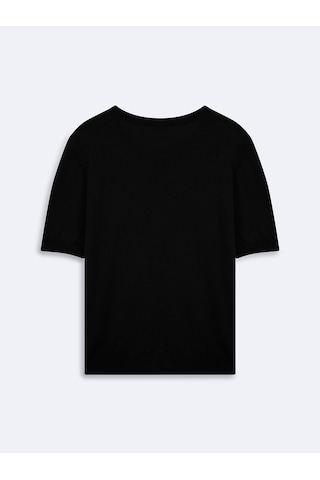 Sıfır Yaka Basic Siyah T-shırt
