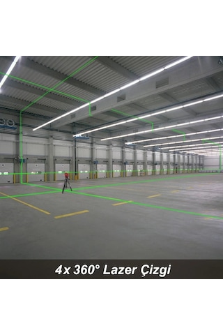 Kobb Kbl35g Profesyonel Li-ion Şarjlı 4x360⁰ Otomatik Hizalamalı Yeşil Çapraz Çizgi Lazer Distomat + Uzaktan Kumanda