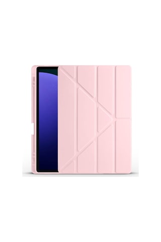 Samsung Galaxy Uyumlu Tab S9 Fe Plus X610 X616 Kılıf Kalem Bölmeli Trifolding Case