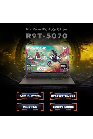 Game Garaj Slayer R9T-5070 C2 R9-8945HX 32 GB 2 TB SSD RTX5070 16" Dos Dizüstü Bilgisayar