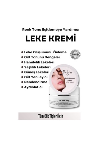 Cilt Tonu Dengeleme, Hamilelik, Yaşlılık Ve Güneş Lekelerini Gidermeye Yardımcı Leke Kremi 100 Ml