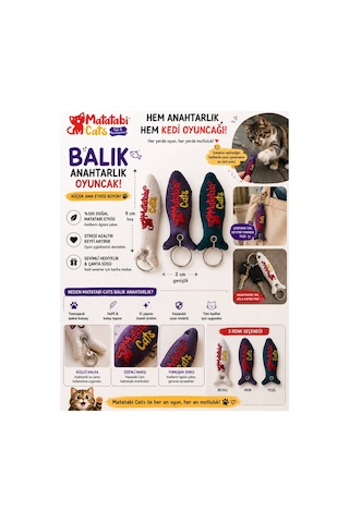Matamix İçerikli Oyuncak Balık Anahtarlık Çok Renkli