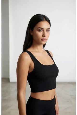LUXSTOREE Kadın Siyah Kalın Askılı Crop Top Büstiyer Modern Ve Şık Tasarım Çok Renkli