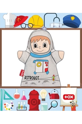 Tox Astronot Meslekler Keçe El Kukla T329 . Eğitici Oyuncak