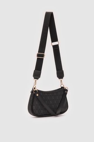 Shule Bags Farme Monogram Baget Ve Çapraz Çanta Siyah Siyah