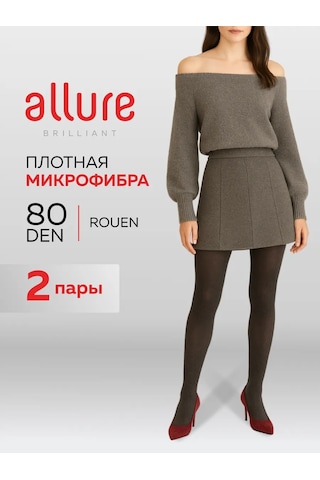 Allure Rouen 80 Denye Renksiz Sıcak Kışlık Çorap, 2'li Set. 203936945 Gri