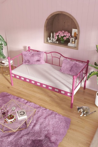 Argimo Kamelya Pembe Sedir Metal Karyola 90x190