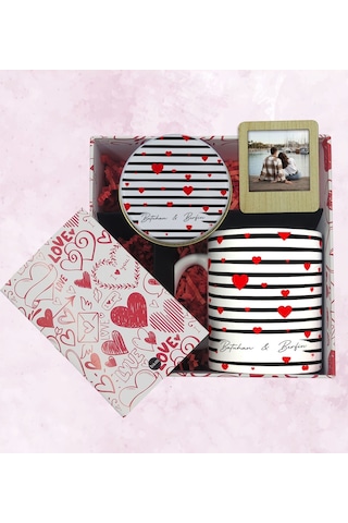 BK Gift Sevgiliye Özel Kutuda Hediye Seti, Kupa Bardak, Sevgili Hediyesi, Kokulu Mum, Fotoğraflı Çerçeve-10