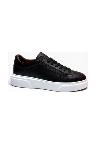 Brt Lf-050-26 Hakiki Baskı Deri Anatomik Erkek Sneaker Siyah Beyaz