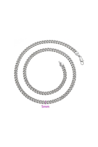 Platin Kaplama Klasik Gurmet Zincir Kolye / 50 Cm Silver