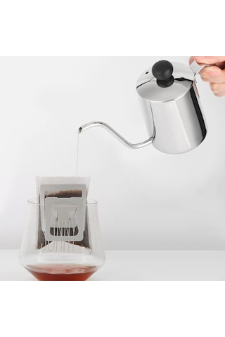 Manuel Demleme İçin Uzun Ağızlı Su Isıtıcısı, Ergonomik Saplı Paslanmaz Çelik Kahve Potu, Rahat Saplı Pour Over Kahve Potu Ve Diğer