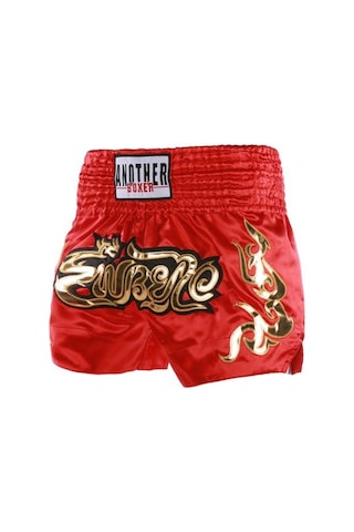 Kırmızı Muay Thai Boks Şort Kadın Erkek Eğitim Mücadele Kickboks Sandıklar Geniş Elastik Kemer Nakış Desen Boks Şort Kırmızı