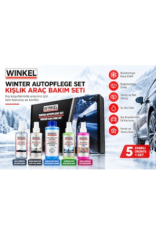 Winkel Kışlık Araç Bakım Seti 5 Parça Buz Çözücü, Buğu Önleyici, -35 C Cam Suyu, Yağmur Kaydırıcı Ve Araç Kokusu